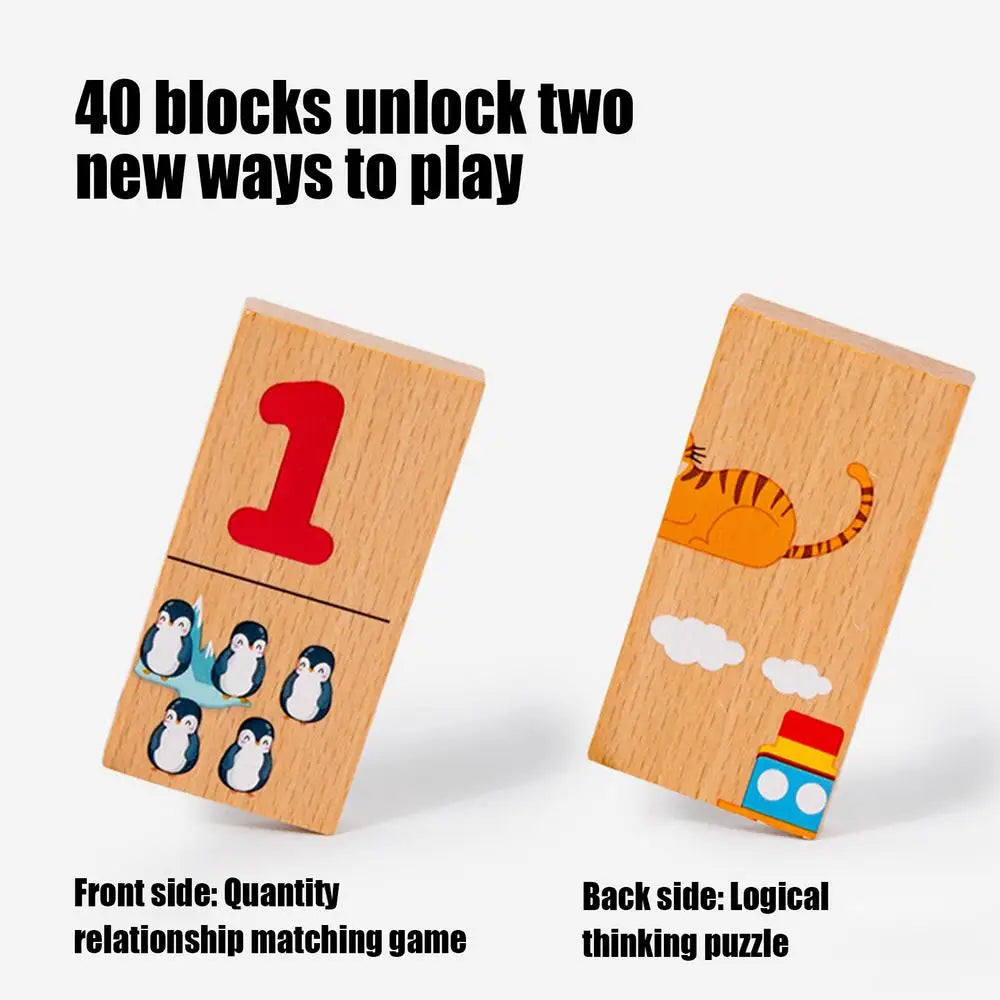 Wooden Puzzles For Toddler Classic Domino Jigsaw Game Toys