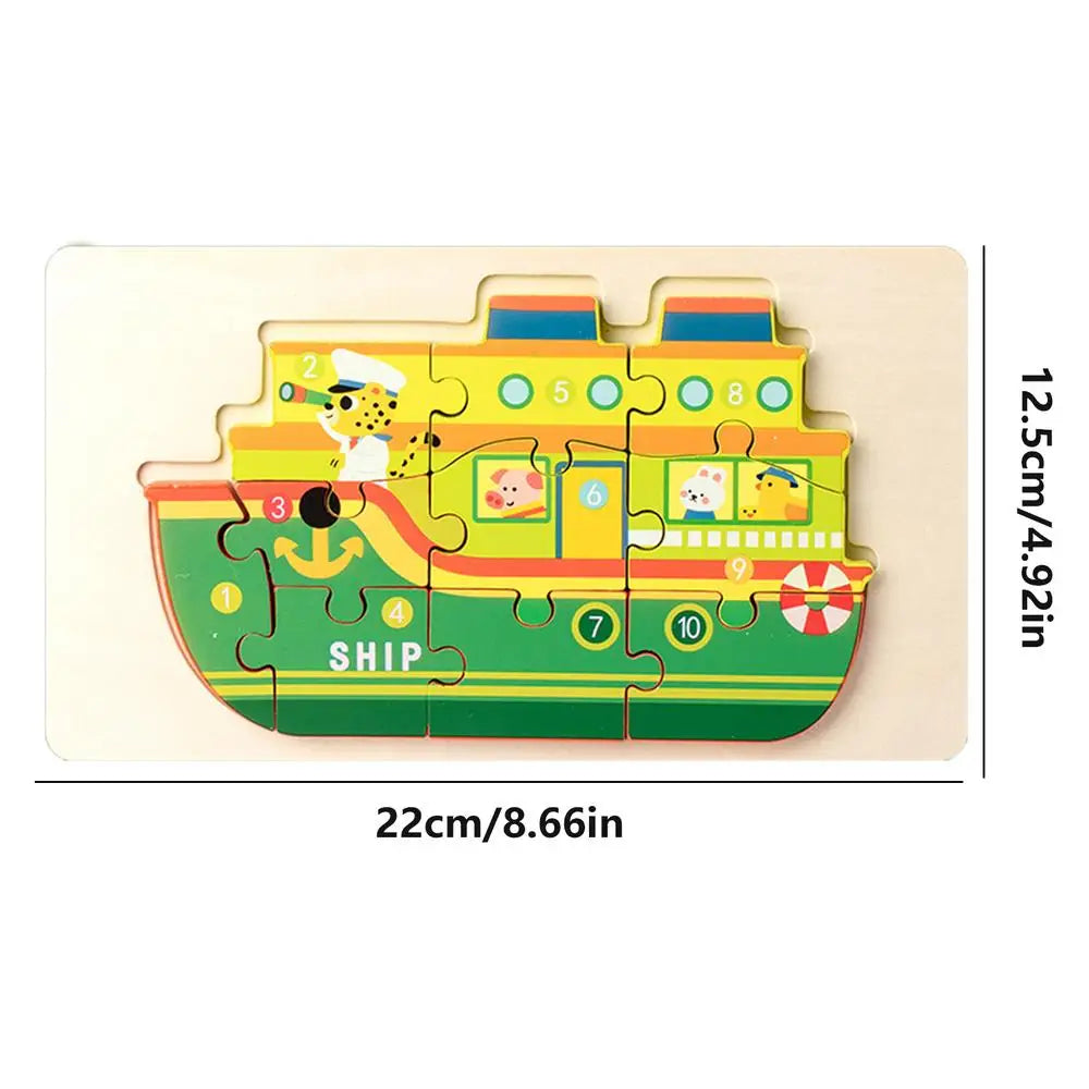 Fire Truck Puzzles Wooden Kids Vehicle Puzzles Toys