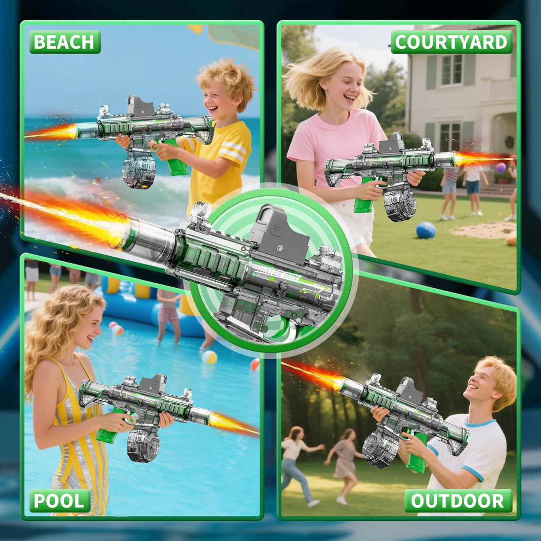 Led Light Emitting Electric Water Gun Toys for Kids Outdoor Beach Pool Toy