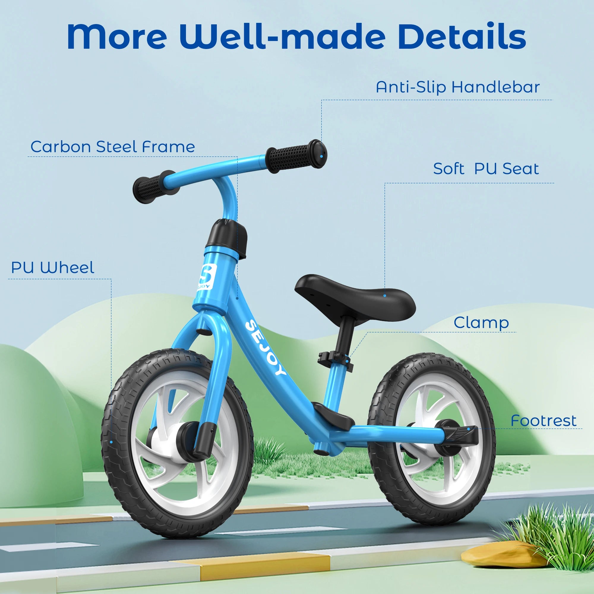 Balance Bike for 2-5 Years Old, 12" Toddlers Bike Kids Toy