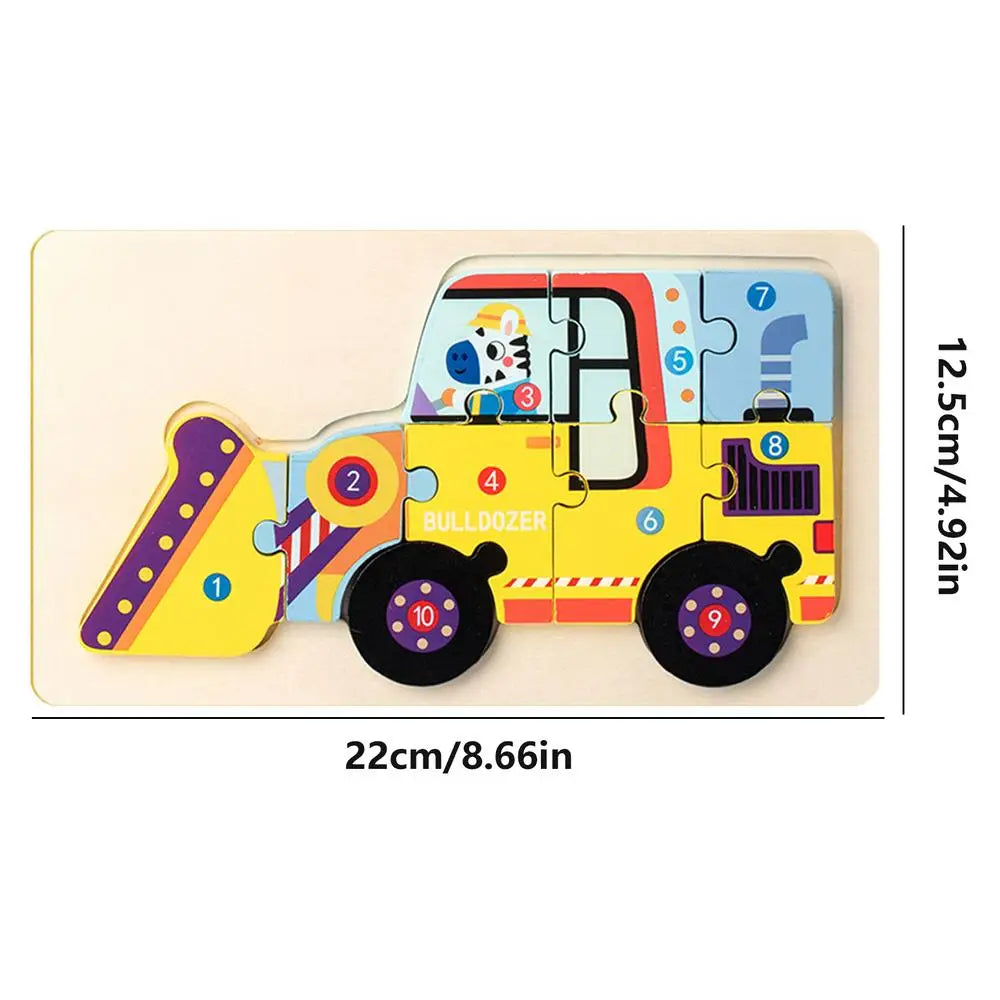 Fire Truck Puzzles Wooden Kids Vehicle Puzzles Toys