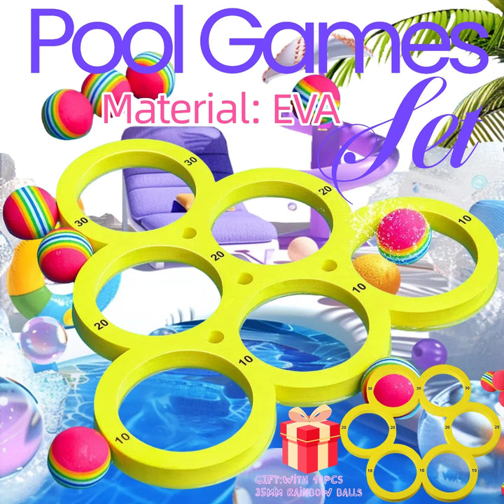 Floating Table With 10 Balls Floating  Ring Throwing Game Water