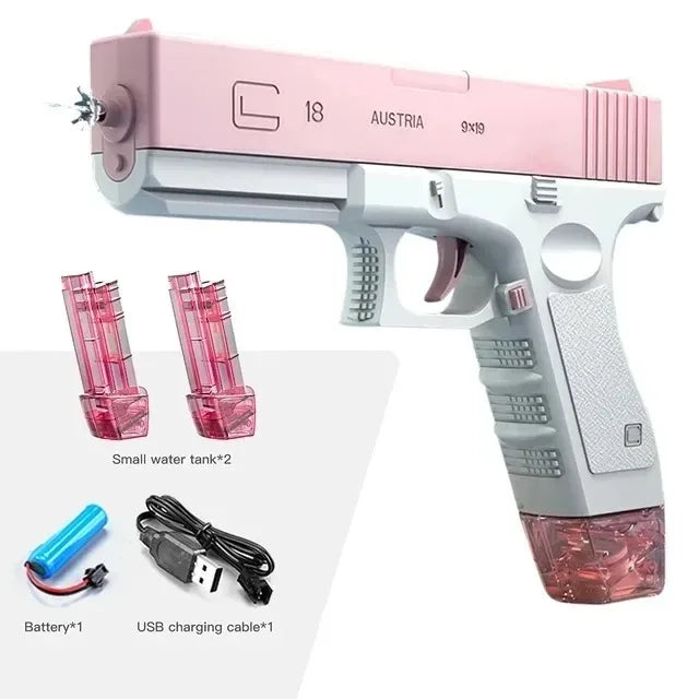 Water Gun Electric Pistol Shooting Toy Full Automatic Summer Shoot Toy