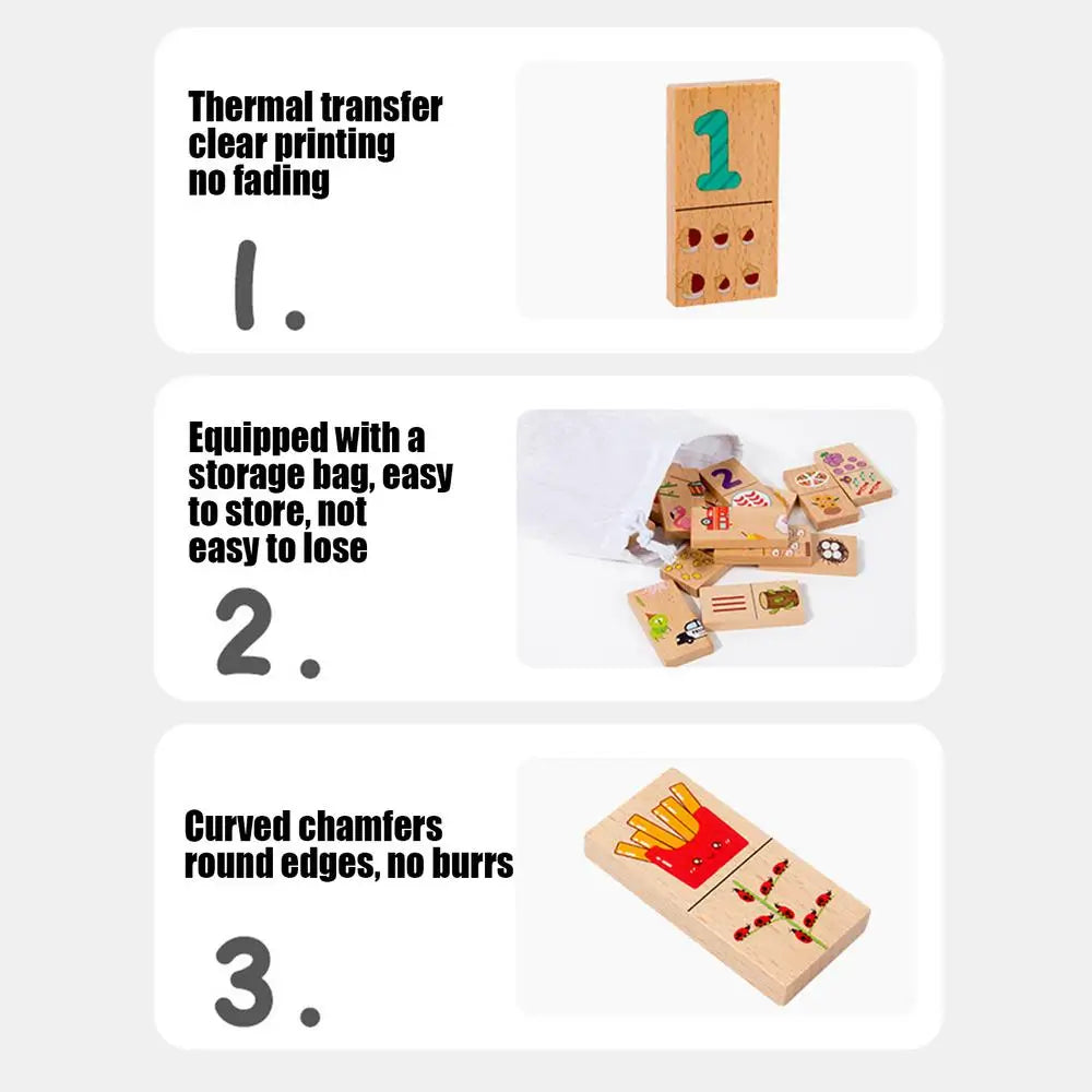 Wooden Puzzles For Toddler Classic Domino Jigsaw Game Toys