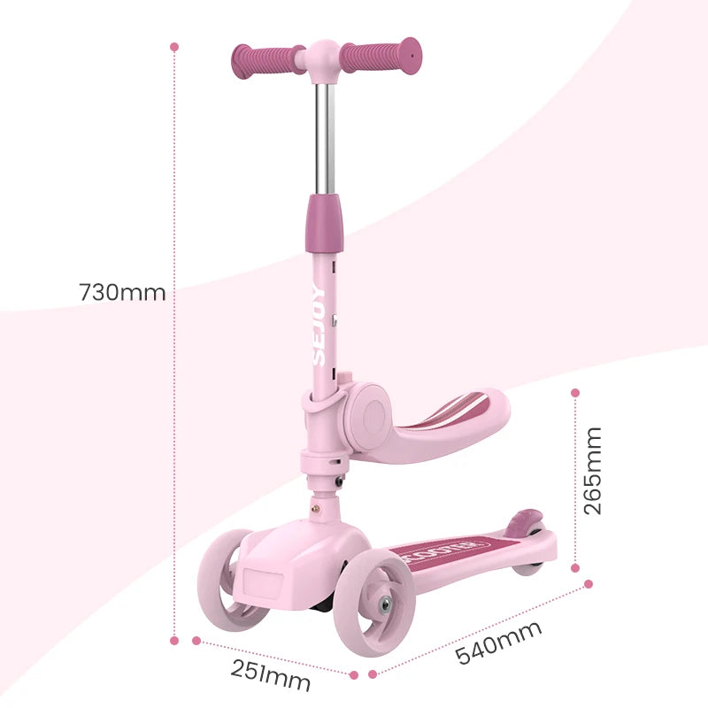 Kick Scooter for Kids with 3-Wheeled LED Lights Handlebar Scooter