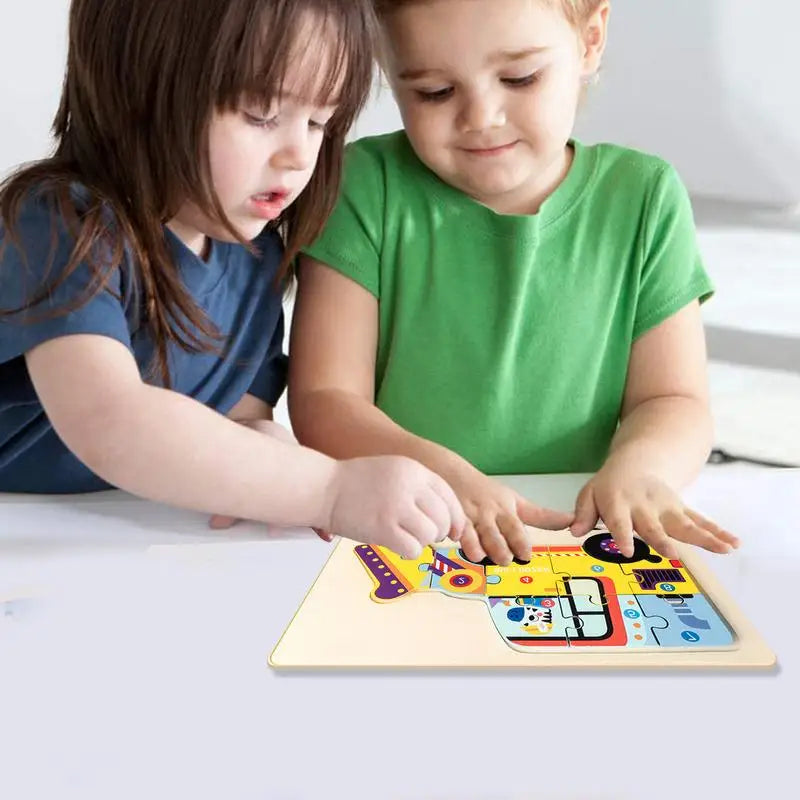 Fire Truck Puzzles Wooden Kids Vehicle Puzzles Toys