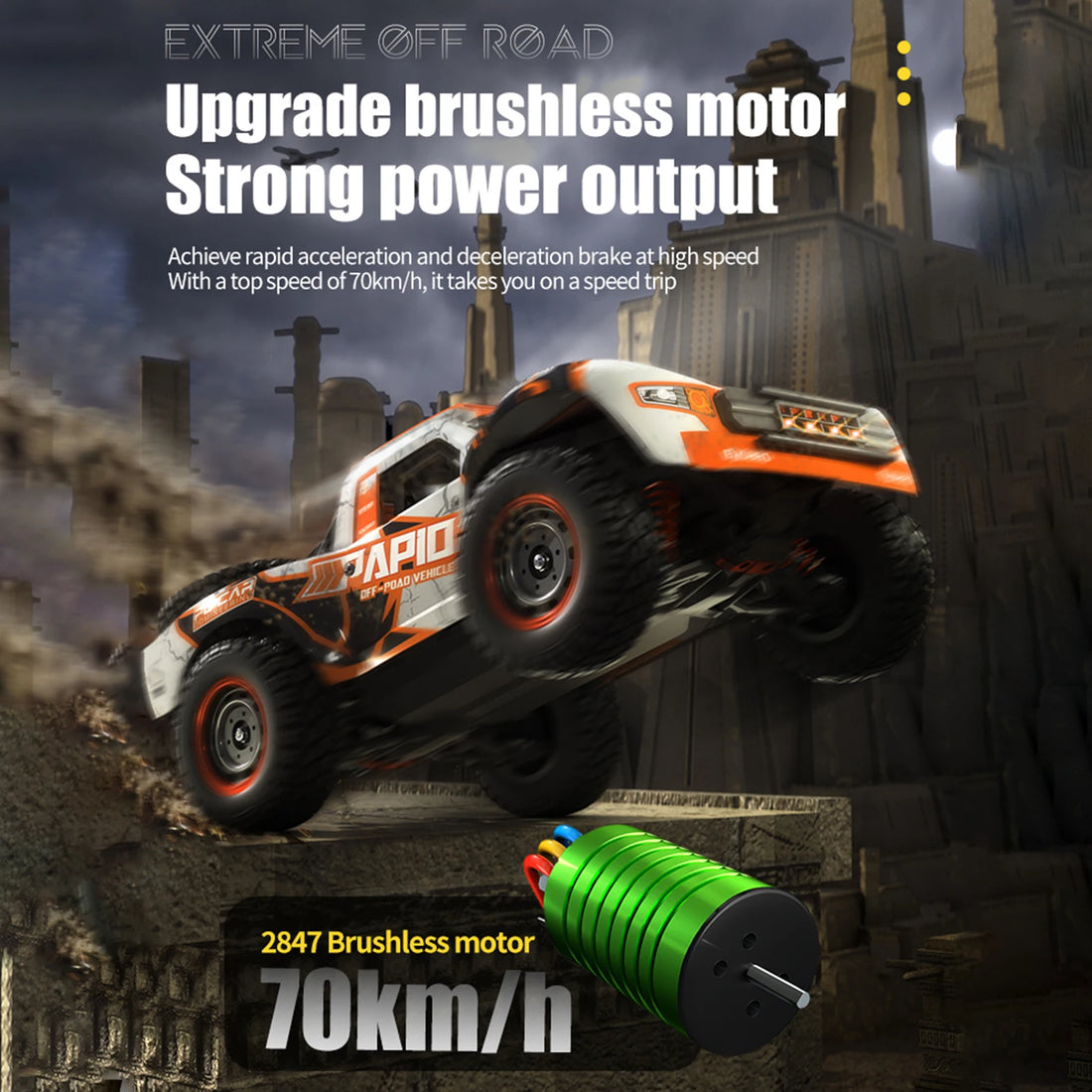 Motor with LED Lights 2.4G Remote Control for Kids Adults