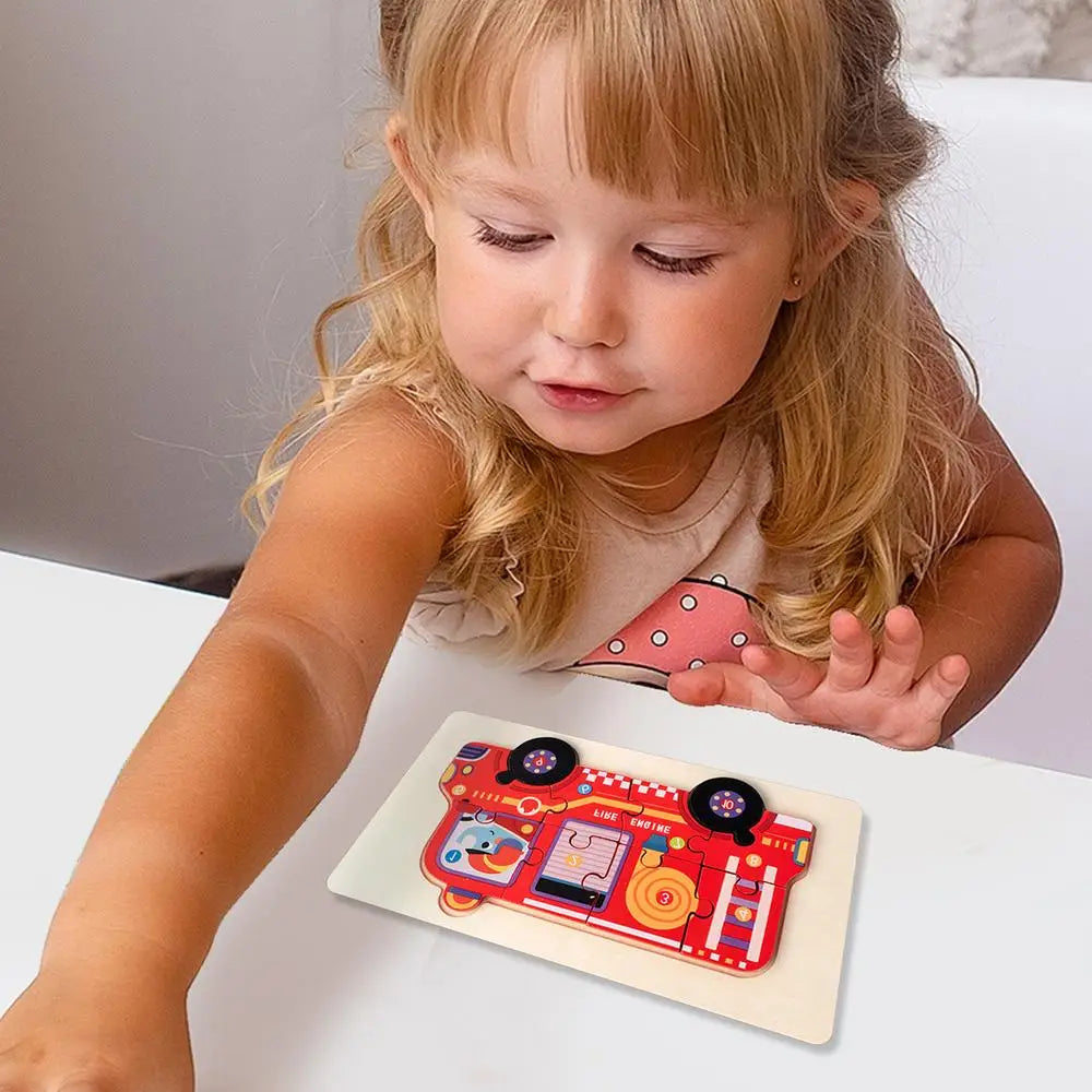 Fire Truck Puzzles Wooden Kids Vehicle Puzzles Toys