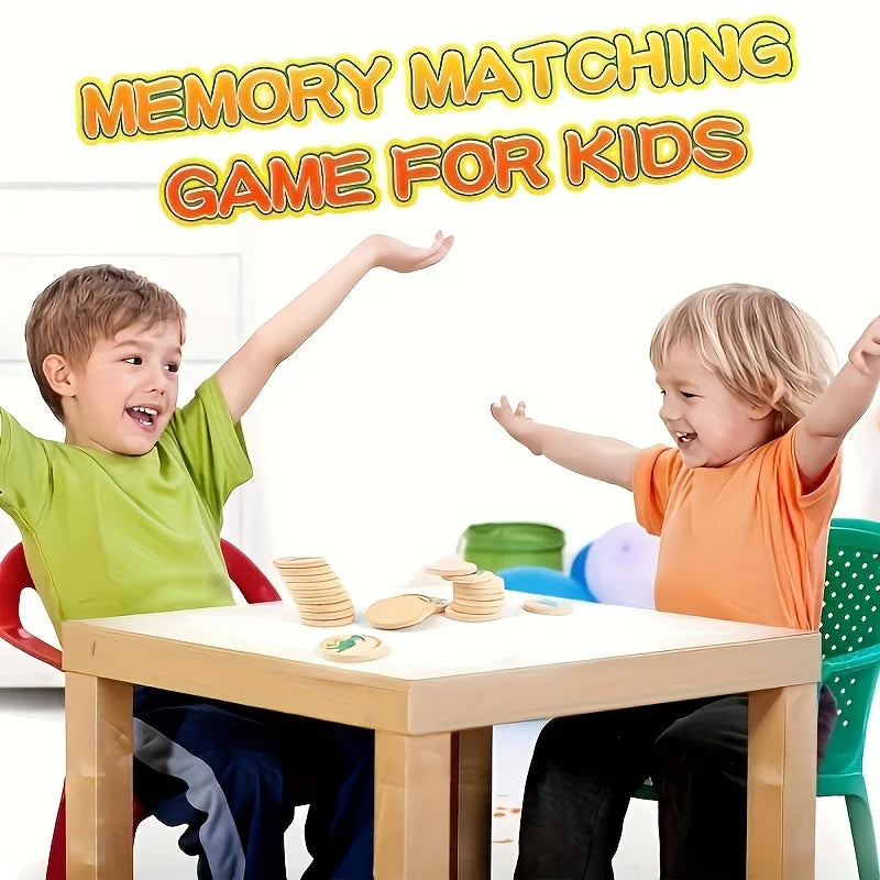 Dinosaur wooden memory matching game color recognition toy