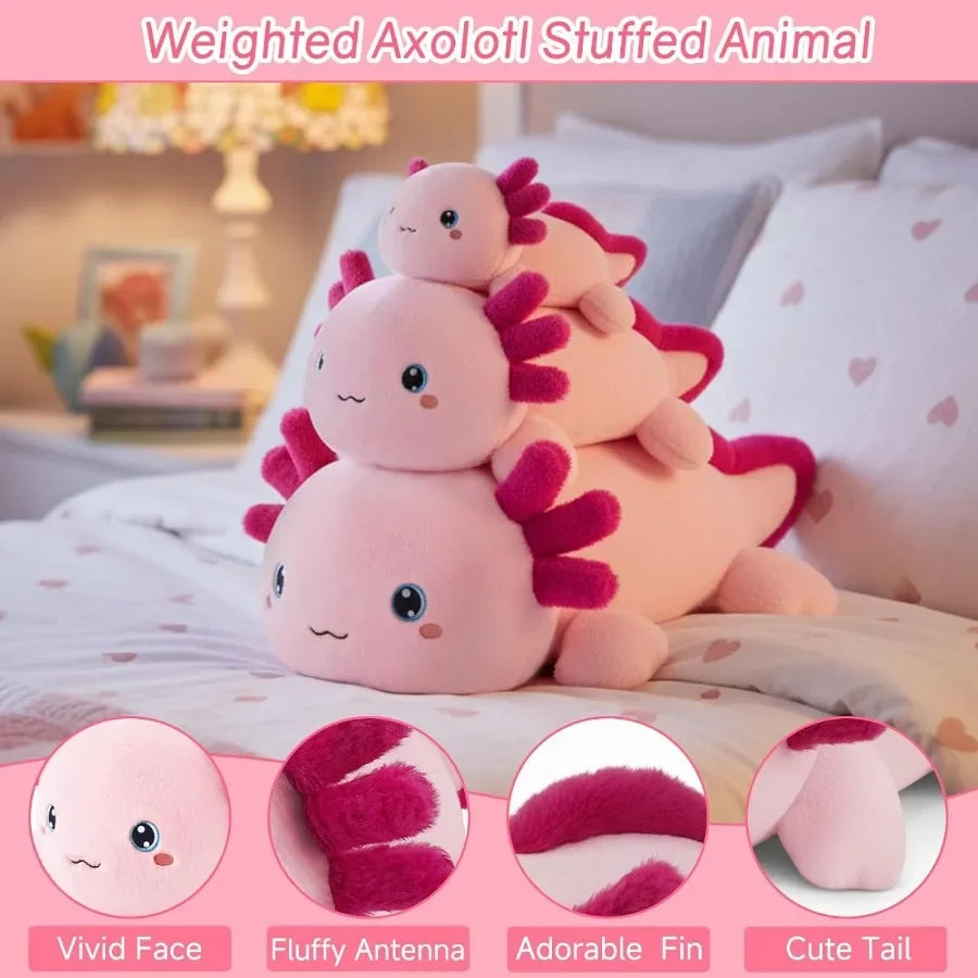 Weighted Stuffed Animal Axolotl Soft Plush Toy Pillow