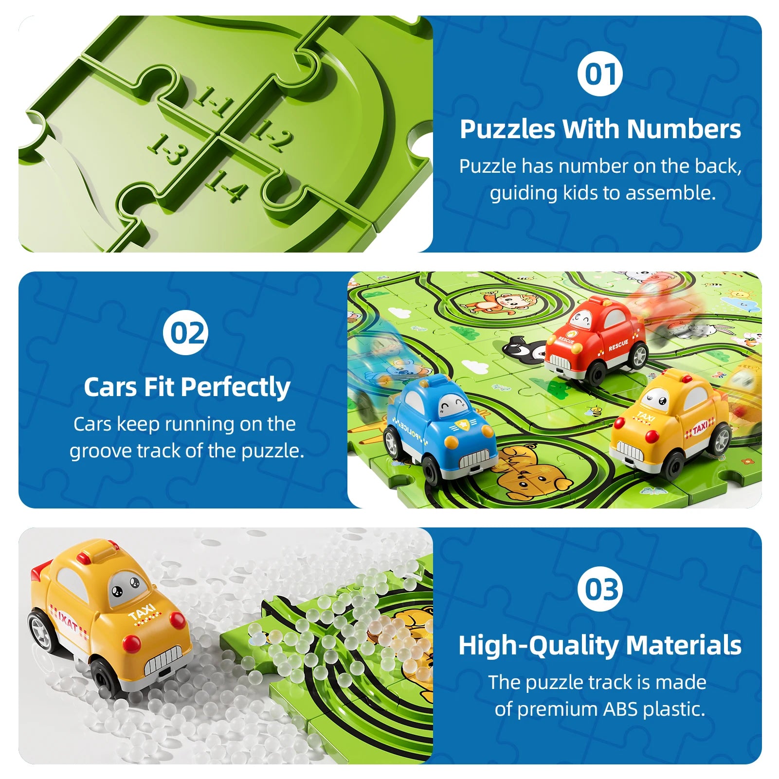 Jigsaw Puzzle Race Track Car Set Toys For Kids Puzzle Birthday Gifts