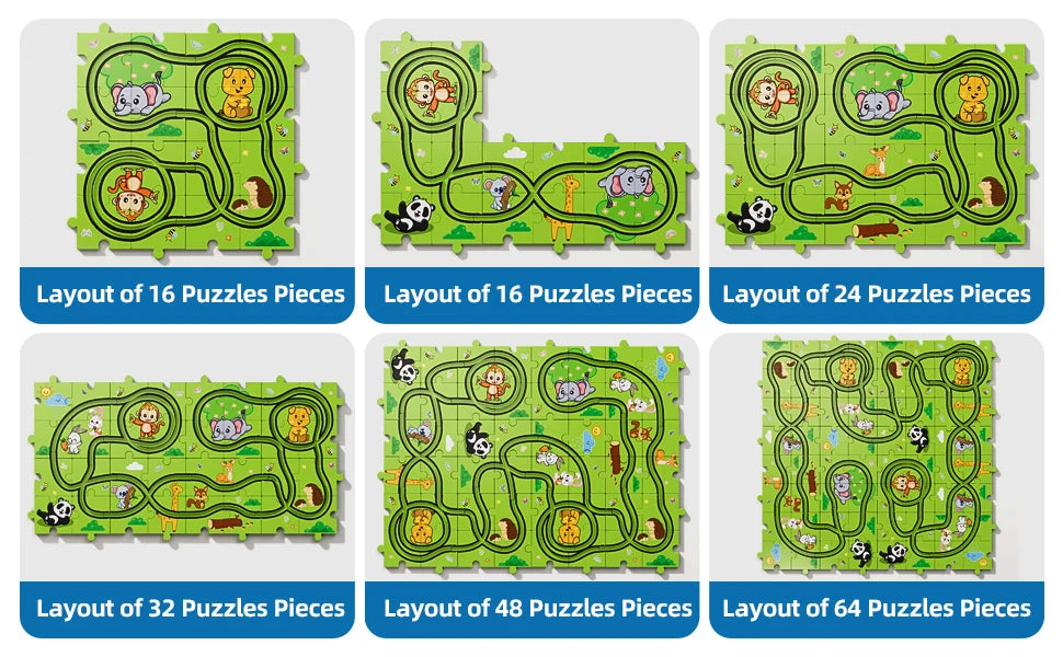 Jigsaw Puzzle Race Track Car Set Toys For Kids Puzzle Birthday Gifts