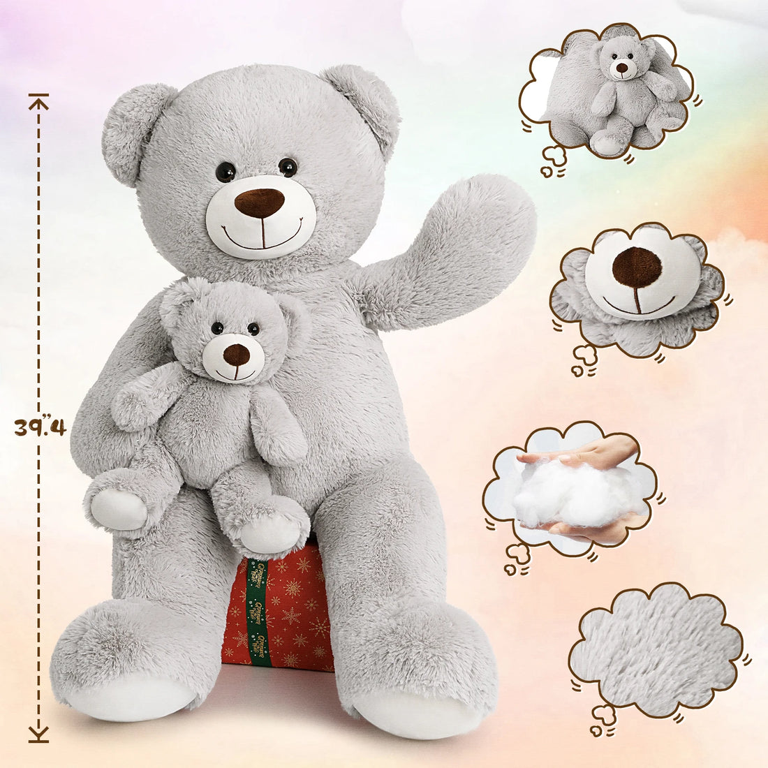 MorisMos Giant Teddy Bear Mommy and Baby Bear Soft