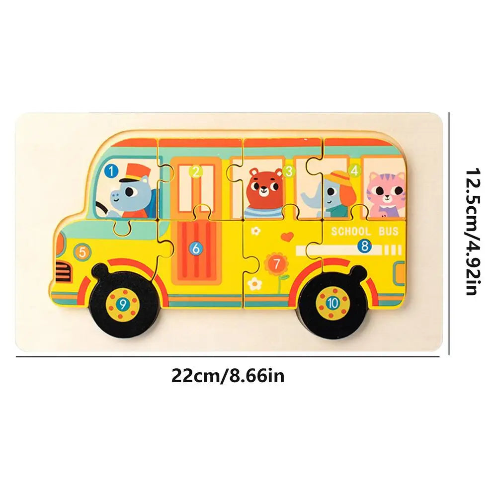 Fire Truck Puzzles Wooden Kids Vehicle Puzzles Toys